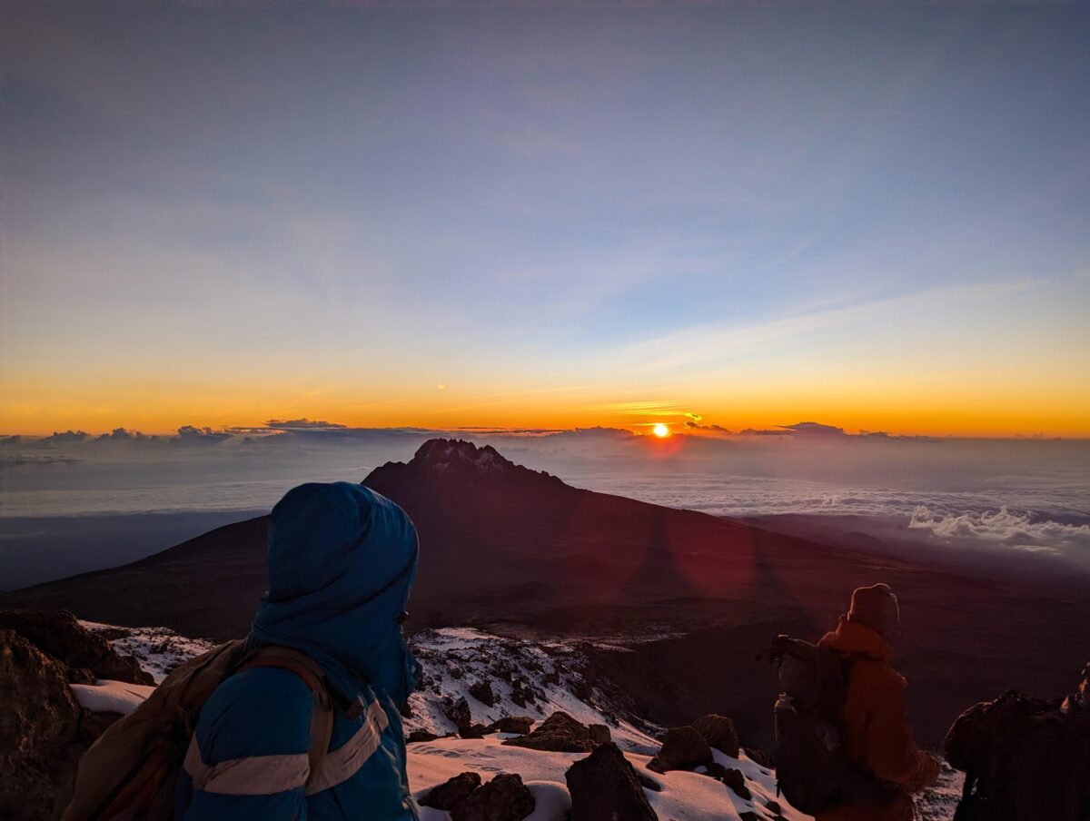 Amazing views from summit uhuru-peak kilimanjaro Tanzania