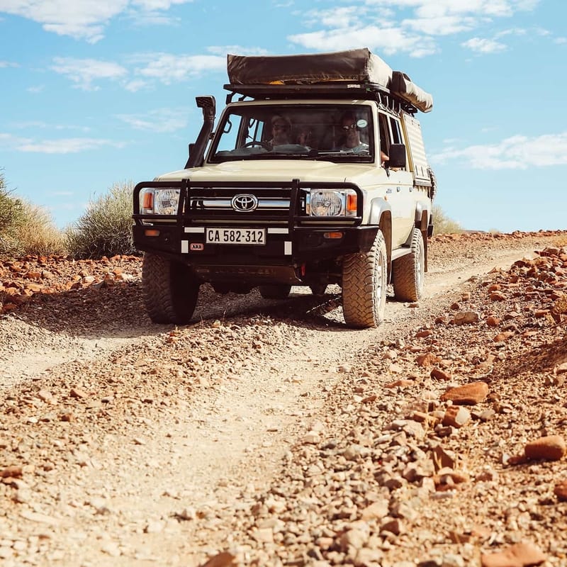 The 4x4 Land Cruiser Hardtop 79 Series on a safari in Serengeti National Park